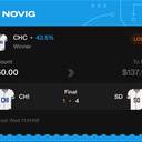 VIP ticket: CHC Moneyline (Winner) at 43.5% implied probability, lost