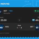 VIP ticket: DET Moneyline -104, won