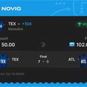 VIP ticket: TEX Moneyline, won