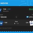 VIP ticket: TOR Moneyline +117, won