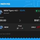 Owner ticket: MEM Tigers +4.5 (Spread), won