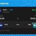 Owner ticket: NYG Moneyline -160, won