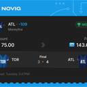 Owner ticket: ATL Moneyline -109, won