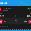 Owner ticket: CLE Moneyline -153, won