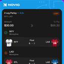 Bonus ticket: 2 Leg Parlay: NYY Moneyline + LAD Moneyline, lost