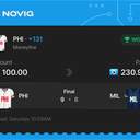 VIP ticket: PHI Moneyline +131, won