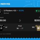 VIP ticket: LV Raiders +3.5 Spread, won