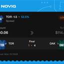 Owner ticket: TOR -1.5 Spread, lost