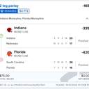 Bonus ticket: 2-leg parlay: Indiana Moneyline, Florida Moneyline, lost