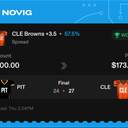 VIP ticket: CLE Browns +3.5 Spread, won