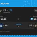 VIP ticket: PIT Moneyline -118, push