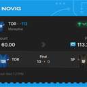 Owner ticket: TOR Moneyline -113, won