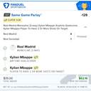 Bonus ticket: SGP: Real Madrid Moneyline (3-way), Kylian Mbappe Anytime Goalscorer, Kylian Mbappe 2+ Shots On Target, won