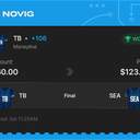 Owner ticket: TB Moneyline +106, won