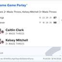 Bonus ticket: Caitlin Clark 2+ Made Threes, Kelsey Mitchell 3+ Made Threes (Same Game Parlay), lost