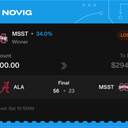 Owner ticket: MSST Moneyline, lost