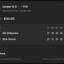 Bonus ticket: Veronica Burton Under 6.5 Assists, lost