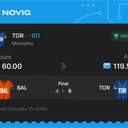 VIP ticket: TOR Moneyline -101, won