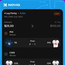 Bonus ticket: 4-leg parlay: PHI ML, CWS ML, CLE ML, HOU ML, lost
