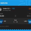 Bonus ticket: Under 0.5 1st Inning Total Runs, lost