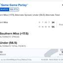 Bonus ticket: Southern Miss +17.5 Alternate Spread, Under 56.5 Alternate Total Points, lost
