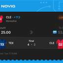 VIP ticket: CLE Moneyline +113, lost