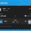 Owner ticket: SAS Moneyline -180, lost