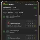 Bonus ticket: 2-pick parlay: North Dakota State ML, Eastern Michigan ML, won