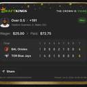 Bonus ticket: Vladimir Guerrero Jr. Over 0.5 Walks, won