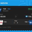 VIP ticket: TOR Moneyline -103, won