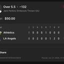 Bonus ticket: Jack Perkins Over 5.5 Strikeouts Thrown, lost