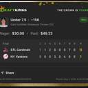 Bonus ticket: Cam Schlittler Under 7.5 Strikeouts Thrown, won