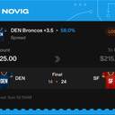 VIP ticket: DEN Broncos +3.5 Spread, lost