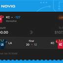 VIP ticket: KC Moneyline -127, lost