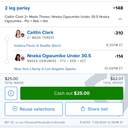 Bonus ticket: Caitlin Clark 2+ Made Threes; Nneka Ogwumike Under 30.5 Pts+Reb+Ast, lost