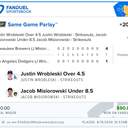 Bonus ticket: SGP: Justin Wrobleski Over 4.5 Strikeouts + Jacob Misiorowski Under 8.5 Strikeouts, won