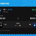 VIP ticket: NE Moneyline, won