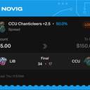 VIP ticket: CCU Chanticleers +2.5 Spread, lost
