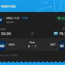 VIP ticket: HOU +1.5, won