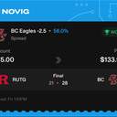 VIP ticket: BC Eagles -2.5 Spread, won