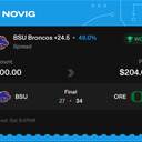 VIP ticket: BSU Broncos +24.5 (Spread), won