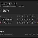 Bonus ticket: Carlos Rodon Under 5.5 Strikeouts Thrown, lost