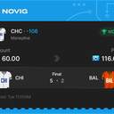 Owner ticket: CHC Moneyline -106, won