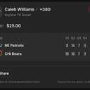 Bonus ticket: Caleb Williams Anytime TD Scorer, lost
