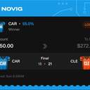 VIP ticket: CAR Moneyline (Winner) at 55.0%, lost