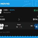 Owner ticket: CWS Moneyline, won