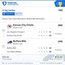 Bonus ticket: 2-leg parlay: Kansas City Chiefs ML, Buffalo Bills ML, won