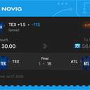 VIP ticket: TEX +1.5 (Spread), lost